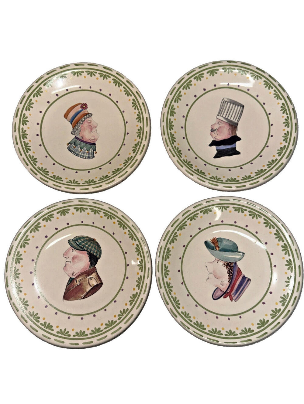 Pfaltzgraff The Circle of Kindness Topsy Turvy Ceramic Plates - Set of 4 Dishes